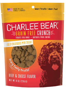 Charlee Bear Grain Free Crunch Beef & Cheese Dog Treats (8 oz)