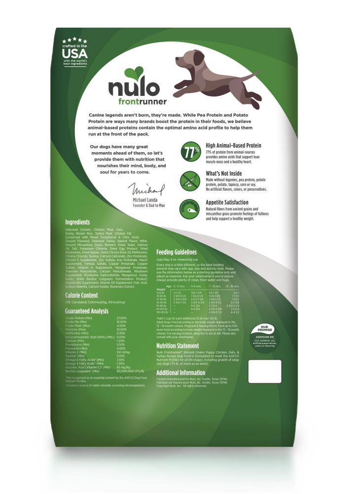 Nulo Frontrunner Chicken, Oats & Turkey Puppy Dry Dog Food - Hilton, NY