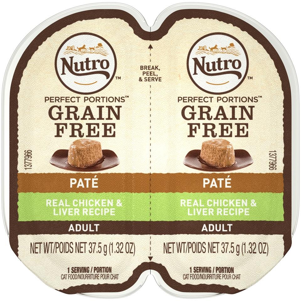 Nutro Perfect Portions Adult Grain Free Chicken & Liver Pate Wet Cat Food  Trays
