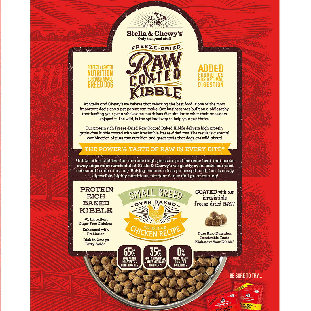 Stella Chewy's Raw Coated Kibble Cage Free Chicken Recipe Small