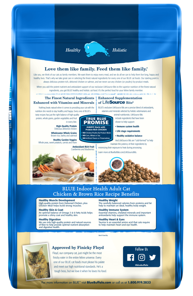 Blue Buffalo Indoor Health Natural Chicken Brown Rice Adult Dry