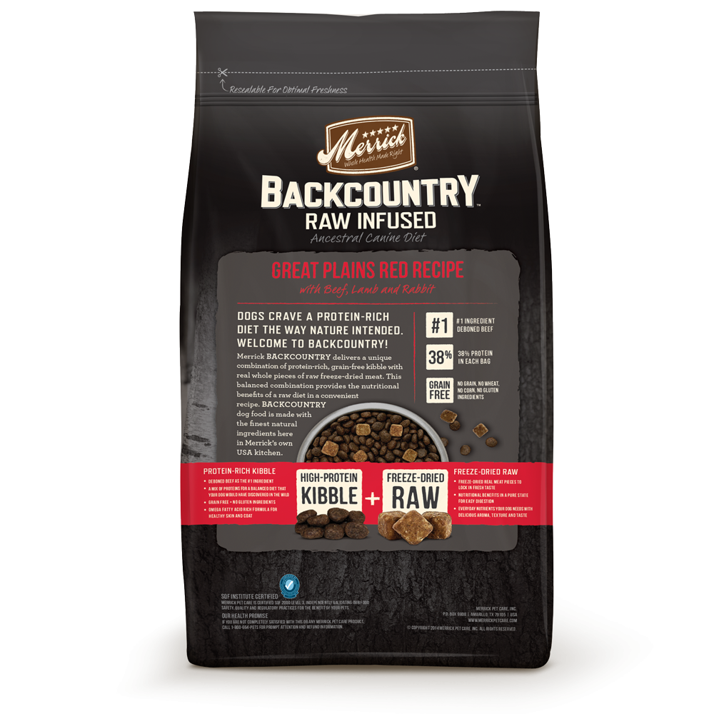 Merrick Backcountry Raw Infused Grain Free Great Plains Red Recipe Dry Dog Food Hilton NY Pet Friendly Pickup Delivery