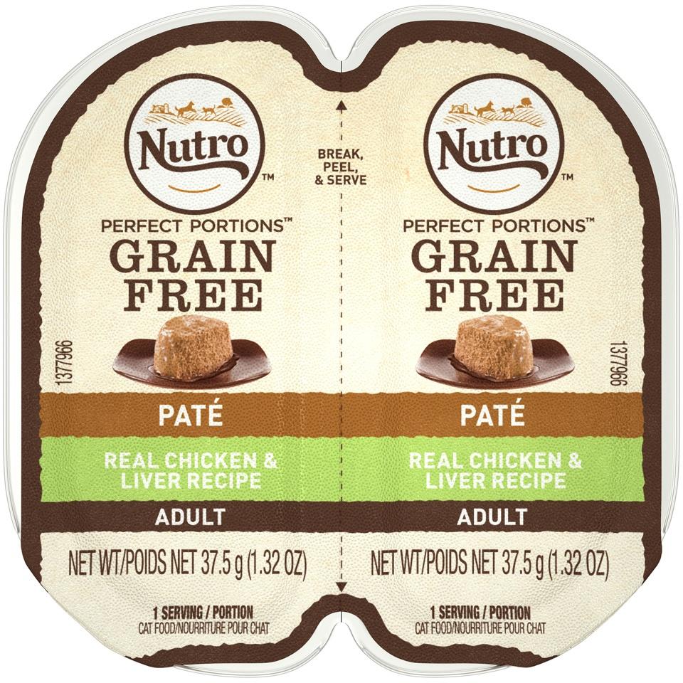 Nutro Perfect Portions Pate Wet Cat Food Real Chicken and Liver Recipe 2.65 oz tray