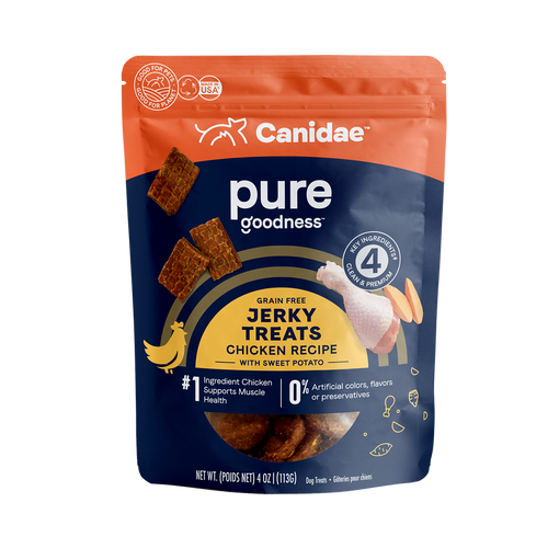 Canidae Pure Grain Free Dog Jerky Treats - Chicken Recipe with Sweet Potato