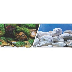 Hagen Marina Double Sided Aquarium Background, Aqua Garden/Bright Stone (30.5 cm H x 7.6 m L (12 in H x 25 ft L))