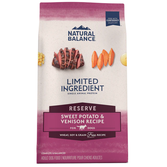 Natural Balance Limited Ingredient Reserve Grain Free Sweet Potato & Venison Recipe Dry Dog Food (22 Lb)