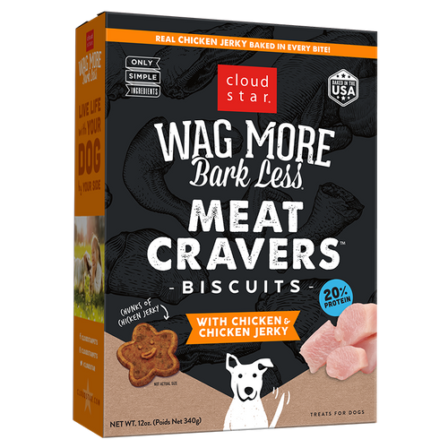 Cloud Star Wag More Bark Less Meat Cravers Biscuits Chicken & Chicken Jerky for Dogs