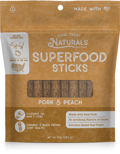 Dog Treat Naturals Pork & Peach Superfood Sticks Dog Treats