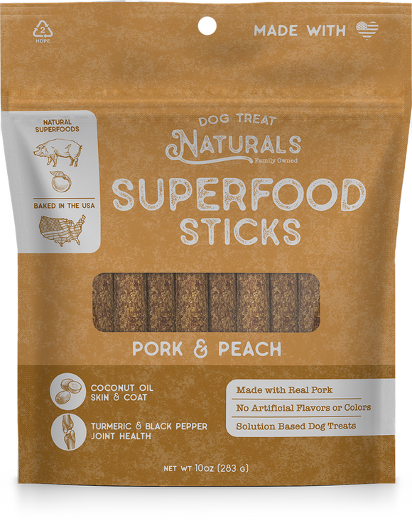 Dog Treat Naturals Pork & Peach Superfood Sticks Dog Treats