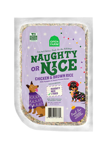 Open Farm Naughty or Nice Chicken & Brown Rice Gently Cooked Recipe Frozen Dog Food