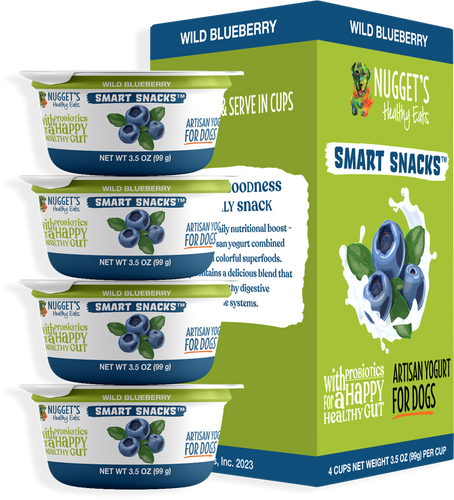 Nugget's Healthy Eats Frozen Smart Snacks Artisan Yogurt Wild Blueberry for Dogs (3.5 oz Pack of 4)