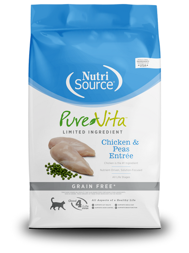 NutriSource PureVita Limited Ingredient Grain Free Chicken Peas Entree Cat Food Hilton NY Pet Friendly Pickup Delivery