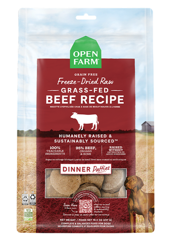 Open Farm Grass Fed Beef Freeze Dried Raw Patties for Dogs 10.5 oz Hilton NY Pet Friendly Pickup Delivery