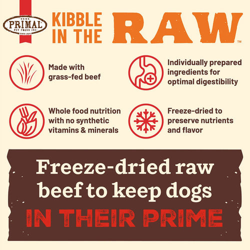 Primal Pet Foods Kibble in the Raw Beef Recipe for Dogs