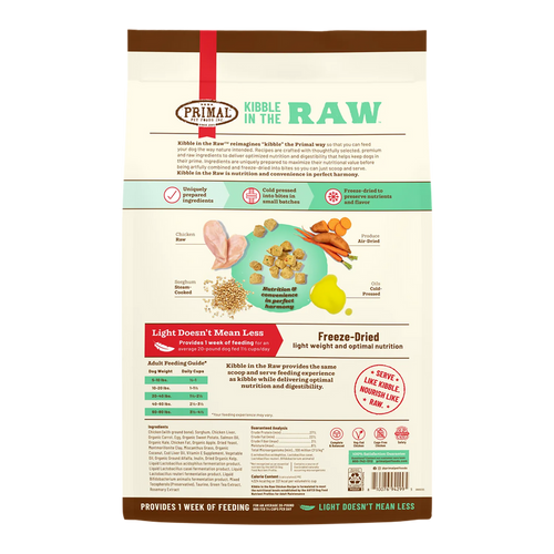 Primal Pet Foods Kibble in the Raw Chicken Recipe for Dogs