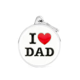 MyFamily Charms Big "I Love Dad" ID Tag (Grande, White)