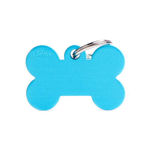 MyFamily ID Tag Basic Collection Big Bone Light Blue in Aluminum (Grande, Light Blue)