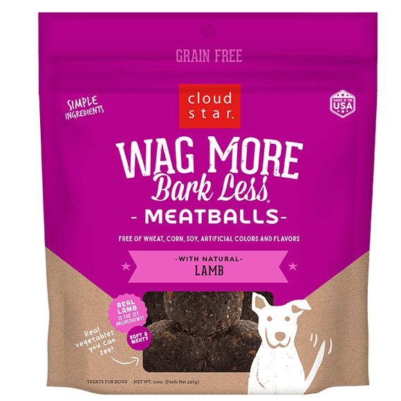 Cloud Star Wag More Bark Less Meatballs: Lamb Dog Treats