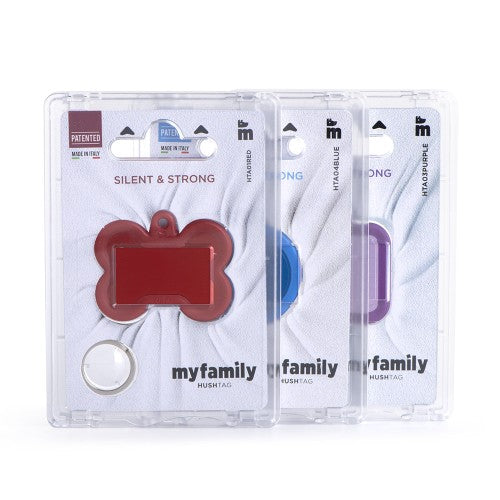 Myfamily Id Tag Hushtag Collection Aluminium Pink Bone With Pink Rubber (Media, Pink)