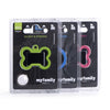 MyFamily Hushtag Big Black Aluminum Bone ID Tag with Pink Rubber