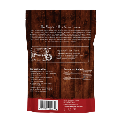 Shepherd Boy Farms Beef Liver Freeze Dried Treats