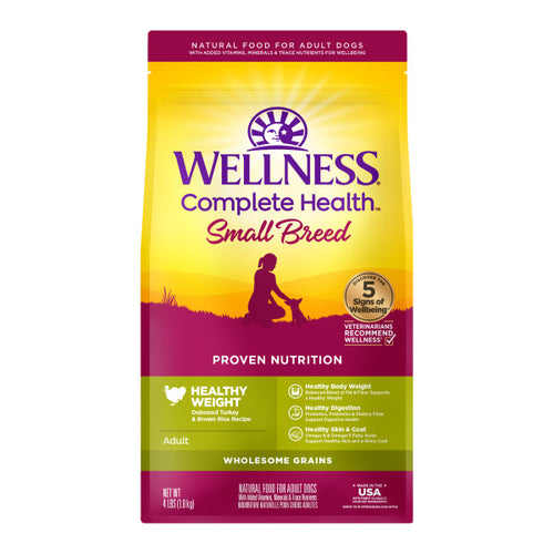 Wellness Complete Health Natural Small Breed Healthy Weight Turkey and Brown Rice Recipe Dry Dog Food