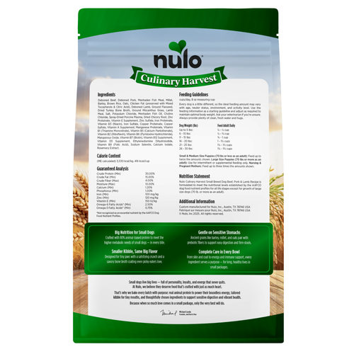 Nulo Culinary Harvest Baked Beef, Pork & Lamb Recipe for Small Breeds