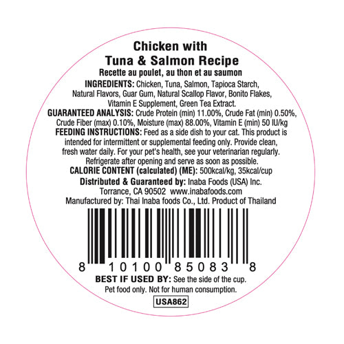 Inaba Dashi Delights Chicken with Tuna & Salmon Recipe Cat Treat