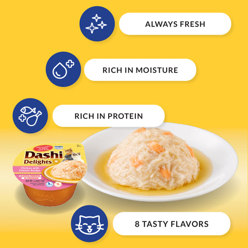 Inaba Dashi Delights Chicken with Tuna & Salmon Recipe Cat Treat