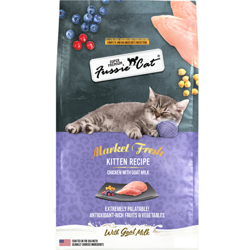 Fussie Cat  Market Fresh Chicken with Goat Milk Kitten Recipe Dry Cat Food