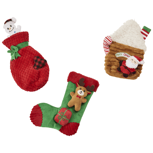 Ethical Pet Holiday Crinkler Puzzle Asst Dog Toy 11″