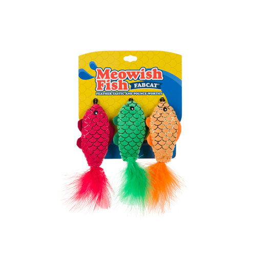 fabdog Meowish Fish 3-Pack Cat Toy