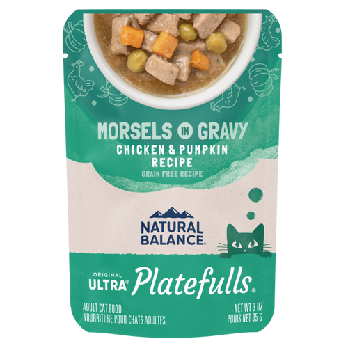 Natural Balance Platefulls Chicken & Pumpkin Recipe Morsels in Gravy Cat Food