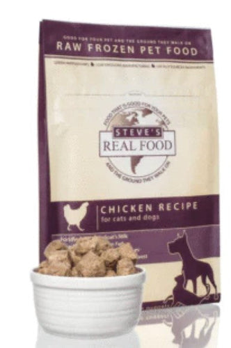 Steve's Real Food Frozen Raw Chicken Diet for Dogs and Cats (5 lb Nuggets)