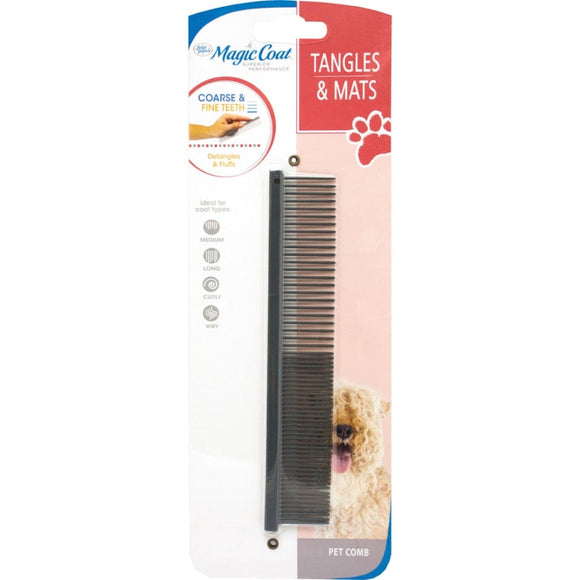 MAGIC COAT PET COMB W/COARSE & FINE TEETH