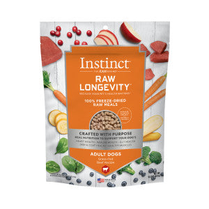 Instinct® Dog Food Raw Longevity 100% Freeze-Dried Raw Meals Grass-Fed Beef Recipe for Adult Dogs (16 oz)