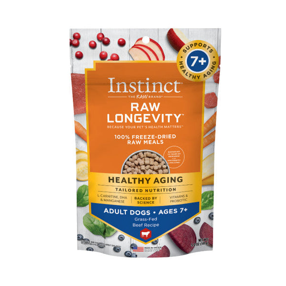 Nature's Variety Instinct Raw Longevity Adult Ages 7+ Freeze-Dried Beef Bites Dog Food