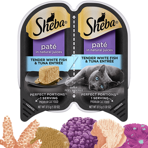 SHEBA® PERFECT PORTIONS™ Premium Paté Tender Whitefish & Tuna Entrée