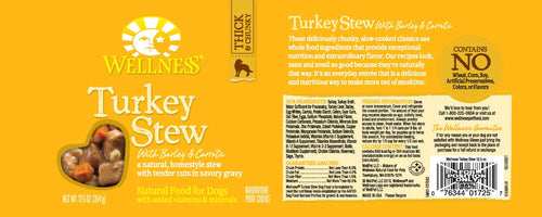 Wellness Natural Turkey Stew with Barley and Carrots Wet Canned Dog Food