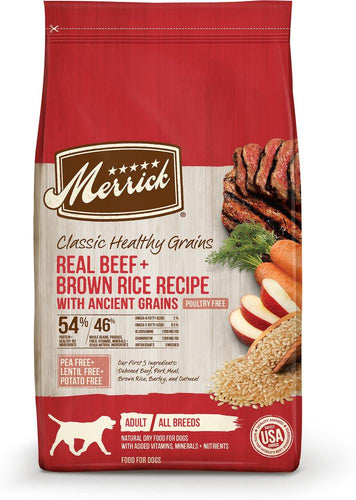 Merrick Classic Beef Brown Rice Recipe with Ancient Grains Dry Dog Food Hilton NY Pet Friendly Pickup Delivery