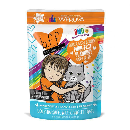 Weruva BFF Oh My Gravy Purr Fect Plannin Grain Free Chicken Tuna Salmon in Gravy Wet Cat Food Pouch Hilton NY Pet Friendly Pickup Delivery