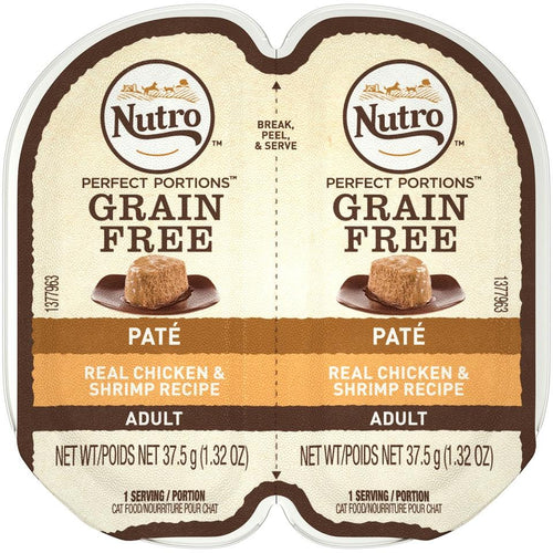 Nutro Perfect Portions Adult Grain Free Chicken and Shrimp Pate Wet Cat Food Trays