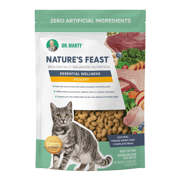 Dr. Marty Nature's Feast Essential Wellness Poultry Freeze Dried Raw Cat Food (5.5-oz)