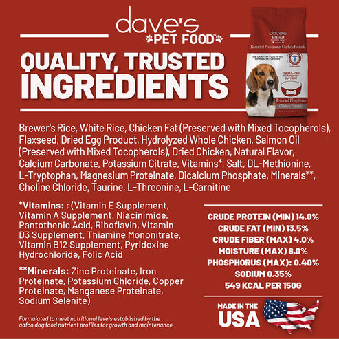 Dave's Restricted Phosphorus Crumbles Dog Food (10 lbs)