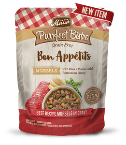 Merrick Purrfect Bistro Bon Appétits Beef Recipe Morsels in Gravy Cat Food