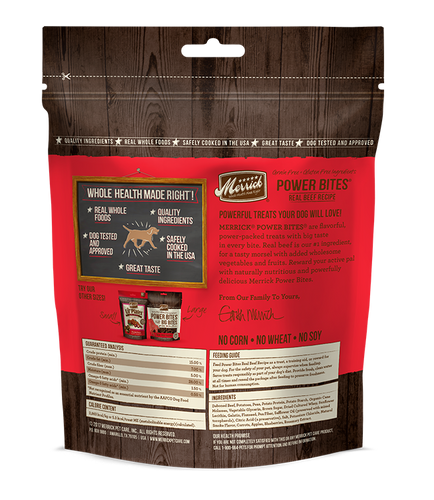 Merrick Power Bites Real Beef Recipe Dog Treats