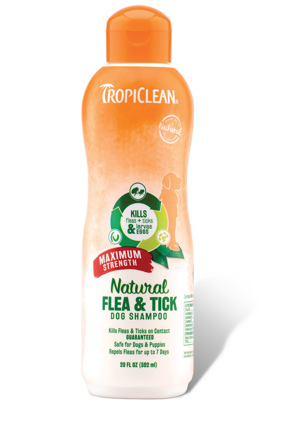 TropiClean Natural Flea & Tick Maximum Strength Shampoo for Dogs