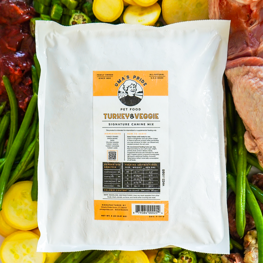 Oma s Pride Dog Raw Signature Turkey Veggie Mix Hilton NY