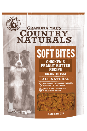 Grandma Mae's Country Naturals Soft Bites Chicken Peanut Butter Dog Treats (5 Oz)