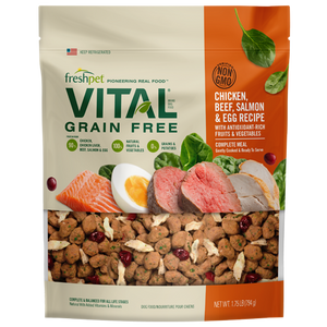 VITAL® GRAIN FREE CHICKEN, BEEF, SALMON & EGG RECIPE WITH ANTIOXIDANT-RICH FRUITS & VEGETABLES FOR DOGS